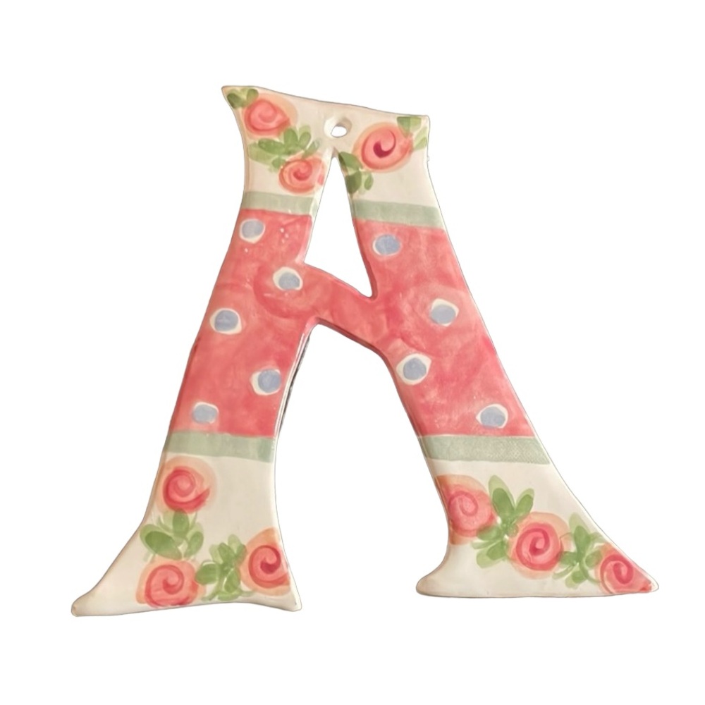 Letter A painted wall hanging
